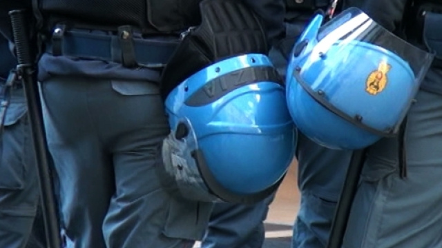 Manifestazione della Polizia organizzata per il 12 ottobre a Montecitorio.