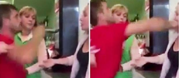 Homem agride uma mulher dentro de supermercado Homem agride uma mulher dentro de supermercado