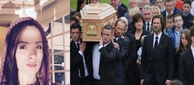 Em uma imagem, a jovem ex-namorada do ator que tirou a própria vida, e na outra, o dia de seu funeral Em uma imagem, a jovem ex-namorada do ator que tirou a própria vida, e na outra, o dia de seu funeral