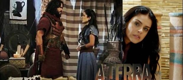 Samara ouve segredo entre Aruna e Josué Samara ouve segredo entre Aruna e Josué