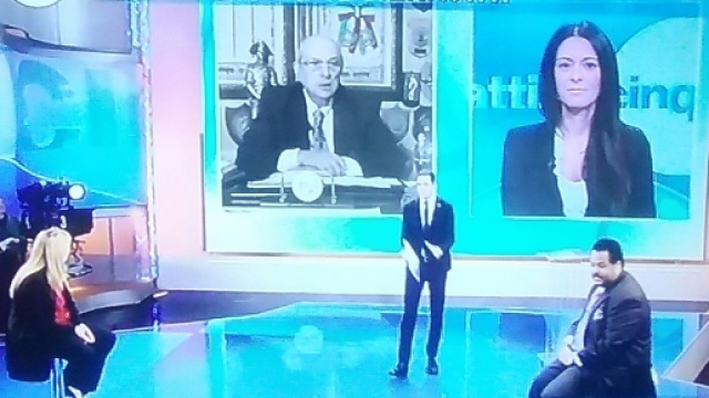 Un momento della trasmissione 'Mattino 5'.