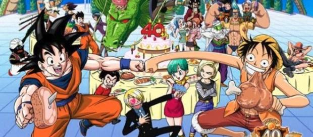 ilustración de Dragon Ball y One Piece ilustración de Dragon Ball y One Piece