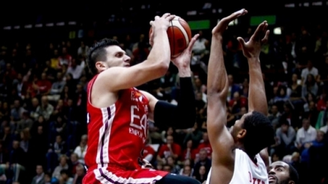 Alessandro Gentile nel match contro Varese al Mediolanum Forum della scorsa stagione