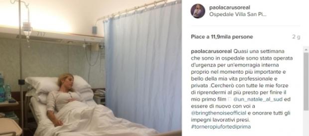La "bonas" Paola Caruso pubblica una foto direttamente dall'ospedale dov'è ricoverata La "bonas" Paola Caruso pubblica una foto direttamente dall'ospedale dov'è ricoverata