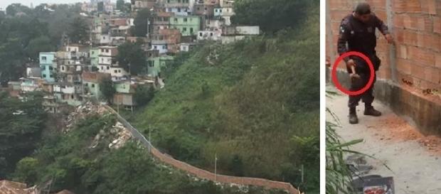 Policiais demoliram muro que servia de abrigo para traficantes no Rio Policiais demoliram muro que servia de abrigo para traficantes no Rio