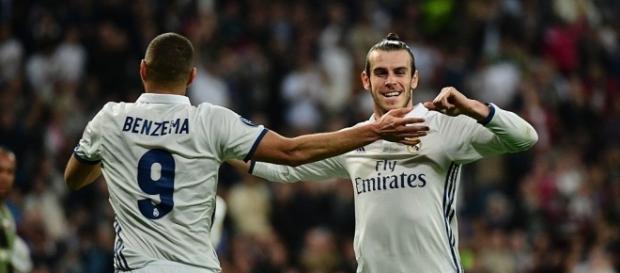 Bale celebrando su gol en el partido frente al Legia Bale celebrando su gol en el partido frente al Legia