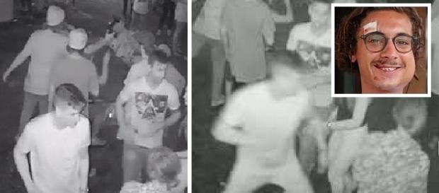 Rapaz acerta um soco no rosto de outro jovem Rapaz acerta um soco no rosto de outro jovem
