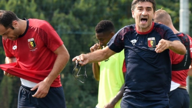 Fabrizio Preziosi a Pegli per sostenere mister e squadra in vista del derby