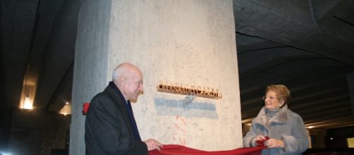 Corrado Caprotti e Liliana Segre all'inaugurazione di Spazio Mostre