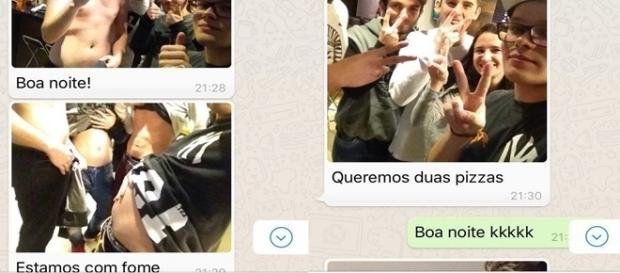 Amigos resolveram pedir uma pizza de uma maneira muito divertida Amigos resolveram pedir uma pizza de uma maneira muito divertida