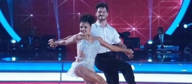"DWTS" Laurie Hernandez and Val Chmerkovskiy (Photo Credit: ABC Television) "DWTS" Laurie Hernandez and Val Chmerkovskiy (Photo Credit: ABC Television)