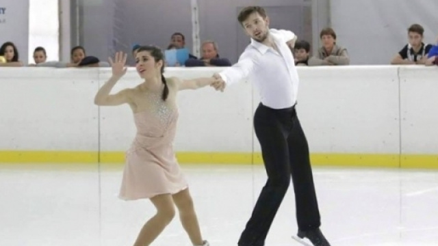 La coppia artistico Marchei-Hotarek che rappresenta l'Italia allo Skate America