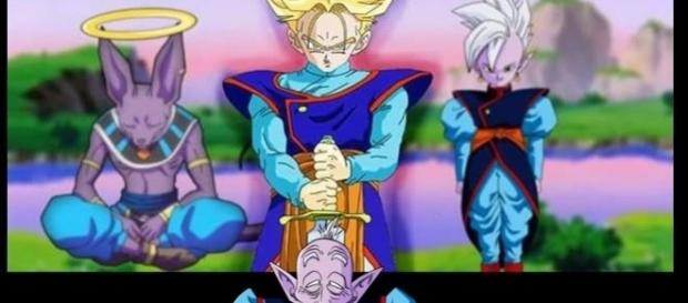Imagen con los Kaio Shins, Bills y Trunks (con la espada Z) Imagen con los Kaio Shins, Bills y Trunks (con la espada Z)