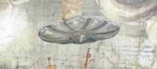 Il presunto UFO dell'affresco medievale.