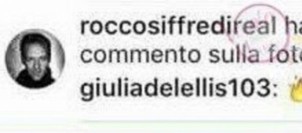 Il commento pubblicato sulla pagina Instagram di Giulia De Lellis Il commento pubblicato sulla pagina Instagram di Giulia De Lellis
