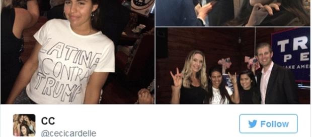 Les sœurs cubano-étasuniennes Cardelle en compagnie du couple d'Eric Trump qui n'a pas compris « Latina contra Trump » Les sœurs cubano-étasuniennes Cardelle en compagnie du couple d'Eric Trump qui n'a pas compris « Latina contra Trump »