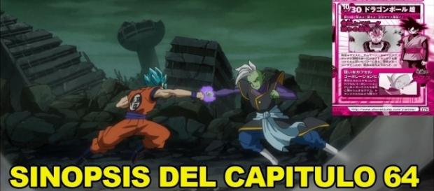Goku pelea contra el inmortal Zamasu. Goku pelea contra el inmortal Zamasu.