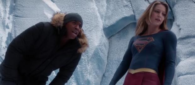 James (Mehcad Brooks) and Kara (Melissa Benoist) in "Supergirl"/Photo via screencap, "Supergirl" James (Mehcad Brooks) and Kara (Melissa Benoist) in "Supergirl"/Photo via screencap, "Supergirl"