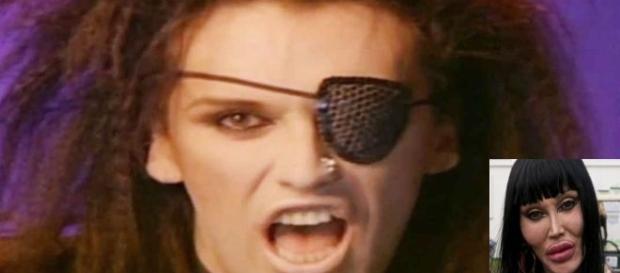 Pete Burns all'inizio della carriera e poi in una delle ultime foto Pete Burns all'inizio della carriera e poi in una delle ultime foto