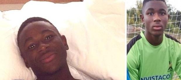 Reuben Nsemoh se machucou jogando bola Reuben Nsemoh se machucou jogando bola