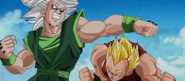 Fan art de Zicor (personaje de Toyotaro) peleando contra Vegeta Fan art de Zicor (personaje de Toyotaro) peleando contra Vegeta