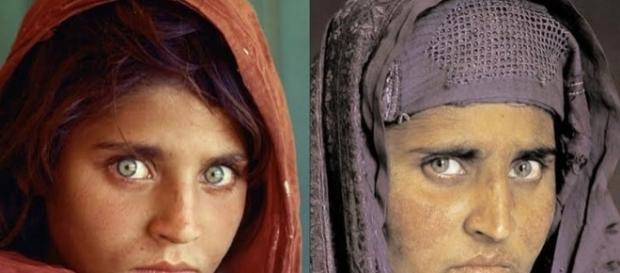 La Monna Lisa afghana fotografata da Steve Mc Curry per National Geographic nel 1984 e nel 2002 La Monna Lisa afghana fotografata da Steve Mc Curry per National Geographic nel 1984 e nel 2002