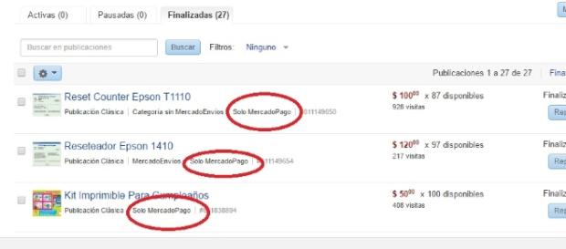 Solo Mercadopago se puede leer cada vez que sube un producto en el sitio Solo Mercadopago se puede leer cada vez que sube un producto en el sitio