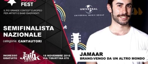 Giancarlo Marzano in arte Jamaar semifinalista del TourMusicFest