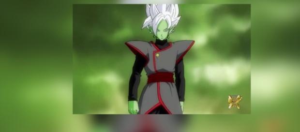 La fusión de Goku Black y Zamasu en el juego. La fusión de Goku Black y Zamasu en el juego.