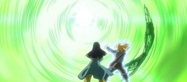 Trunks le hace el Mafuba a Zamasu Trunks le hace el Mafuba a Zamasu