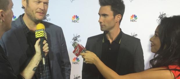 Blake and Adam on the red carpet by https://www.flickr.com/photos/minglemediatv/; Blake and Adam on the red carpet by https://www.flickr.com/photos/minglemediatv/;