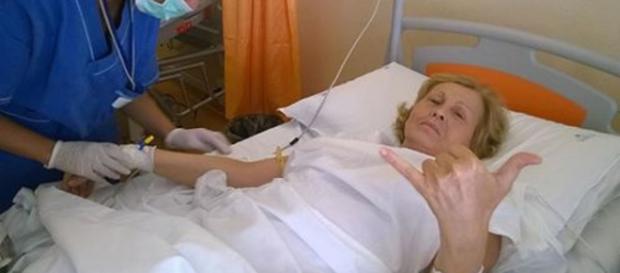 Maurizia Paradiso subito dopo l'operazione Maurizia Paradiso subito dopo l'operazione