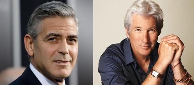 George Clooney (55 anos) e Richard Gere (67 anos). George Clooney (55 anos) e Richard Gere (67 anos).