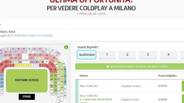 dove acquistare i biglietti dei Coldplay