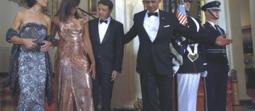 La cena Obama-Renzi con le rispettive first lady.