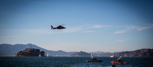 The Coast Guard, local agencies and civilians responded to a sailboat that capsized in San Francisco Bay with 30 people aboard. (U.S. Coast Guard)