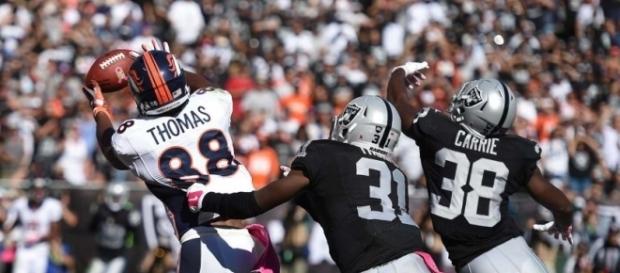 Broncos e Raiders duelam pela liderança da divisão oeste da AFC. Broncos e Raiders duelam pela liderança da divisão oeste da AFC.