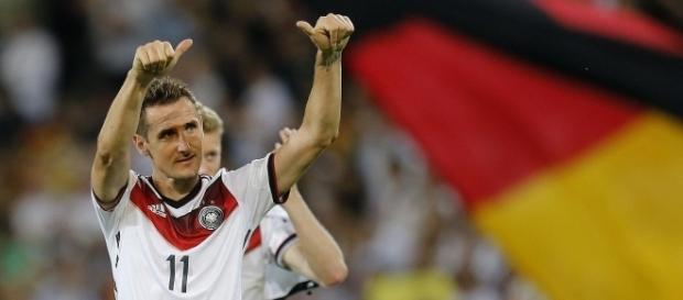 Klose disputou quatro Copas do Mundo e se tornou o maior artilheiro delas em 2014, ao marcar no 7 a 1 sobre o Brasil (Foto: Getty Images) Klose disputou quatro Copas do Mundo e se tornou o maior artilheiro delas em 2014, ao marcar no 7 a 1 sobre o Brasil (Foto: Getty Images)