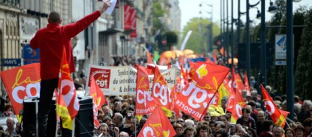 Manifestation de syndicats, en France Manifestation de syndicats, en France
