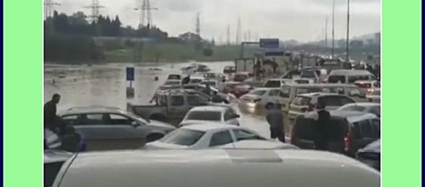 Floods in South Africa. Photo screencap via AJ+ Twitter video Floods in South Africa. Photo screencap via AJ+ Twitter video