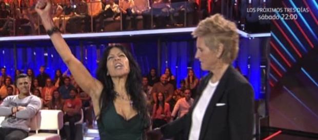 Maite Galdeano en plató cuando fue expulsada Maite Galdeano en plató cuando fue expulsada