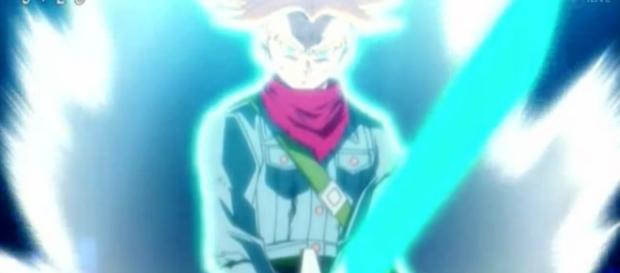 Trunks con su espada vuelta genkidama Trunks con su espada vuelta genkidama