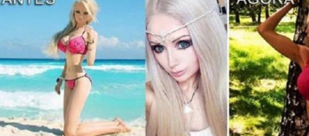 O antes e depois da Barbie humana O antes e depois da Barbie humana