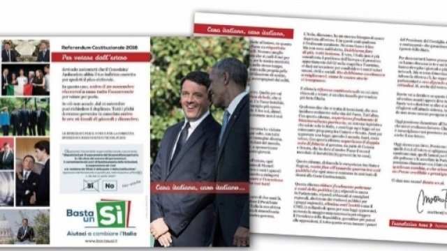 La lettera spedita da Renzi agli italiani all'estero