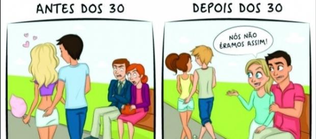 Como somos em relação aos jovens antes e depois dos 30 anos Como somos em relação aos jovens antes e depois dos 30 anos