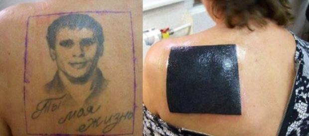 Exemplos de tatuagens que foram cobertas de forma errada Exemplos de tatuagens que foram cobertas de forma errada