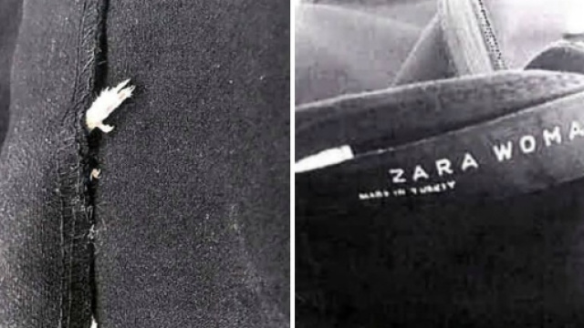 Il cadavere di un topo cucito nell'abito Zara