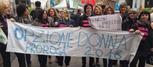 Pensioni, foto di Giusy Ingala‎ condivisa sulla pagina Facebook Opzione Donna Proroga al 2018