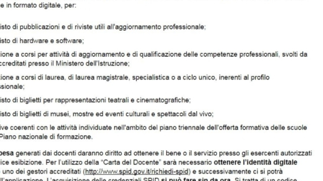 Cosa acquistare con il bonus docenti