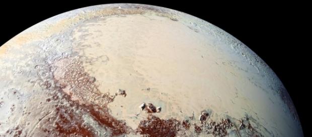 Sputnik Planitia, fotografada pela sonda New Horizons. Foto: NASA/Johns Hopkins University/Southwest Research Institute Sputnik Planitia, fotografada pela sonda New Horizons. Foto: NASA/Johns Hopkins University/Southwest Research Institute